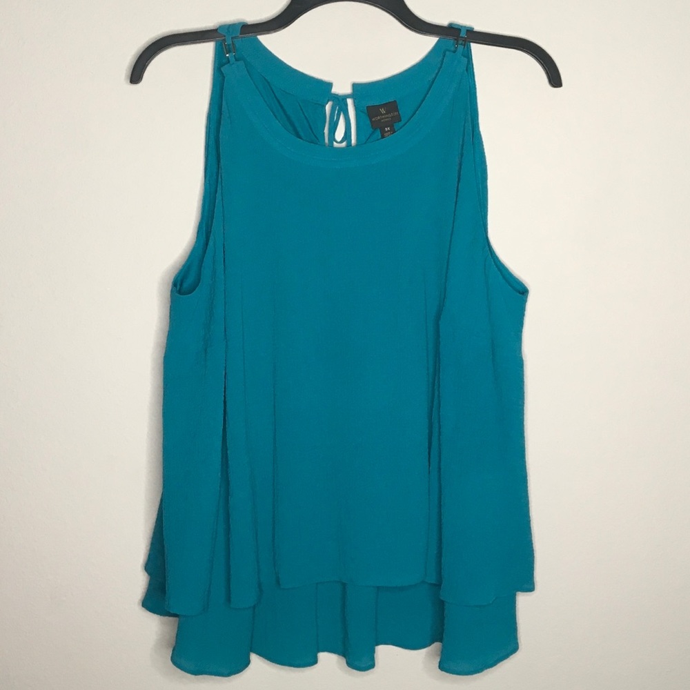 Worthington teal sleeveless swing top 3X